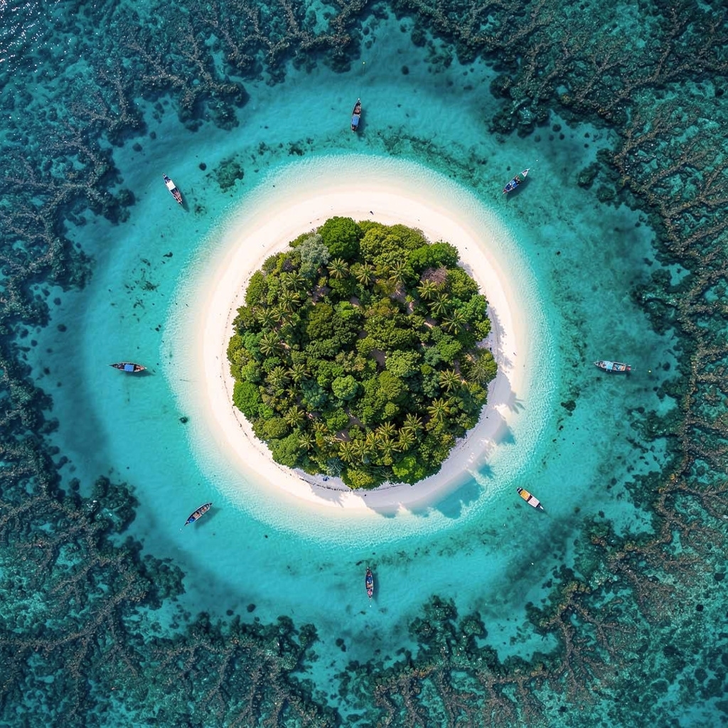 Pemandangan udara Kepulauan Derawan Kalimantan Timur