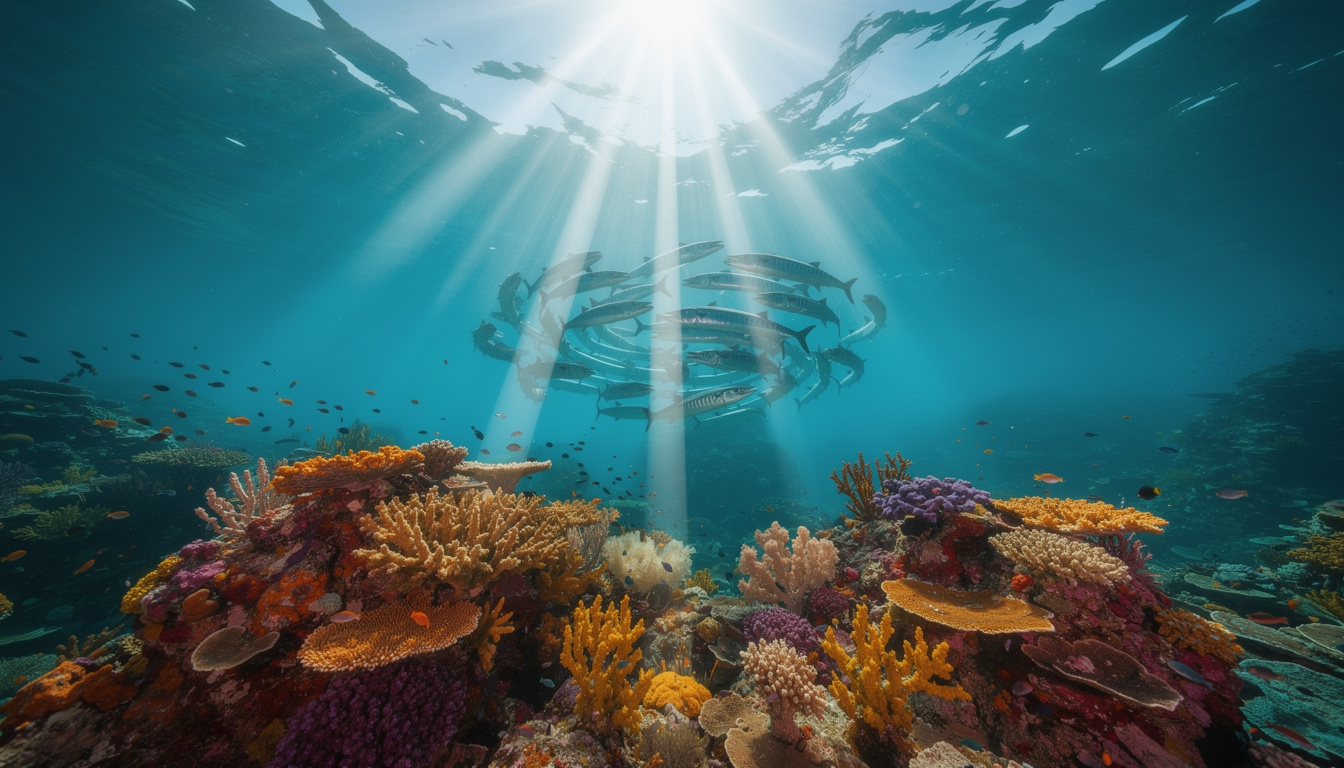 Pemandangan bawah laut Raja Ampat dengan terumbu karang berwarna-warni